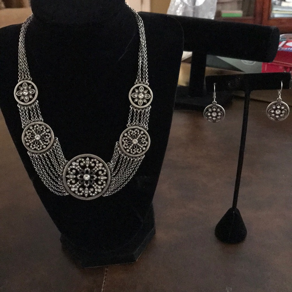 Touchstone Crystal by Swarovski Necklace& Earrings
